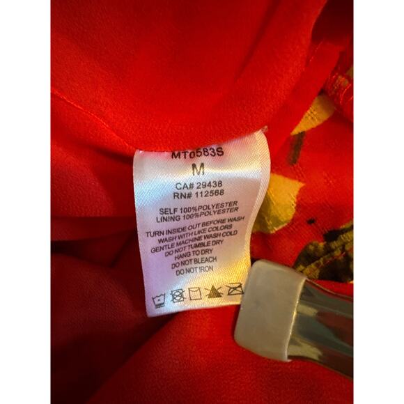 Miss Me Cold Shoulder Red Floral Top | Size M | Adjustable Straps | Boho Vibe - Picture 12 of 12